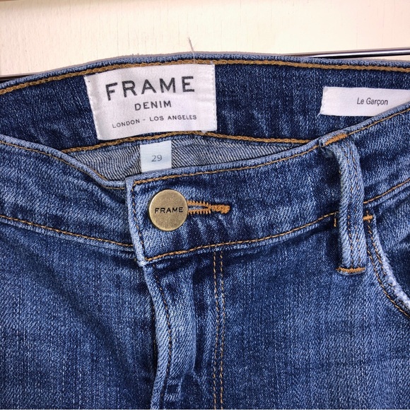 Frame Denim Le Garcon Copper Relaxed Slim Boyfriend Distressed Jean size 29 - Picture 8 of 14